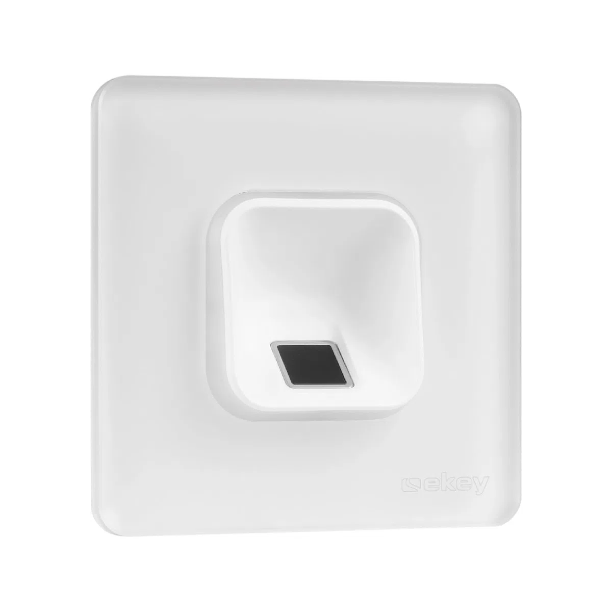 EKEY 203703 xLine Fingerprintset (Fingerprint Weiß, Glasrahmen Weiß, Controller), Biometrische Zutrittslösung zur Unterputzmontage, 0,4 W, 12-24 V, Weißer Fingerprint