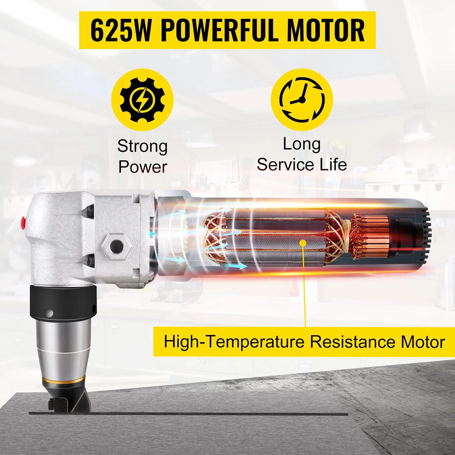 VEVOR elektrische Blechschere 4mm Blechnibbler 625W Blechknabber 1000U/min Knabber Schere im Bereich Bleche, Wellmaterialien, Rohre, komplexe Profile, Edelstahl, Kupfer, Aluminium, Kunststoff und Glas