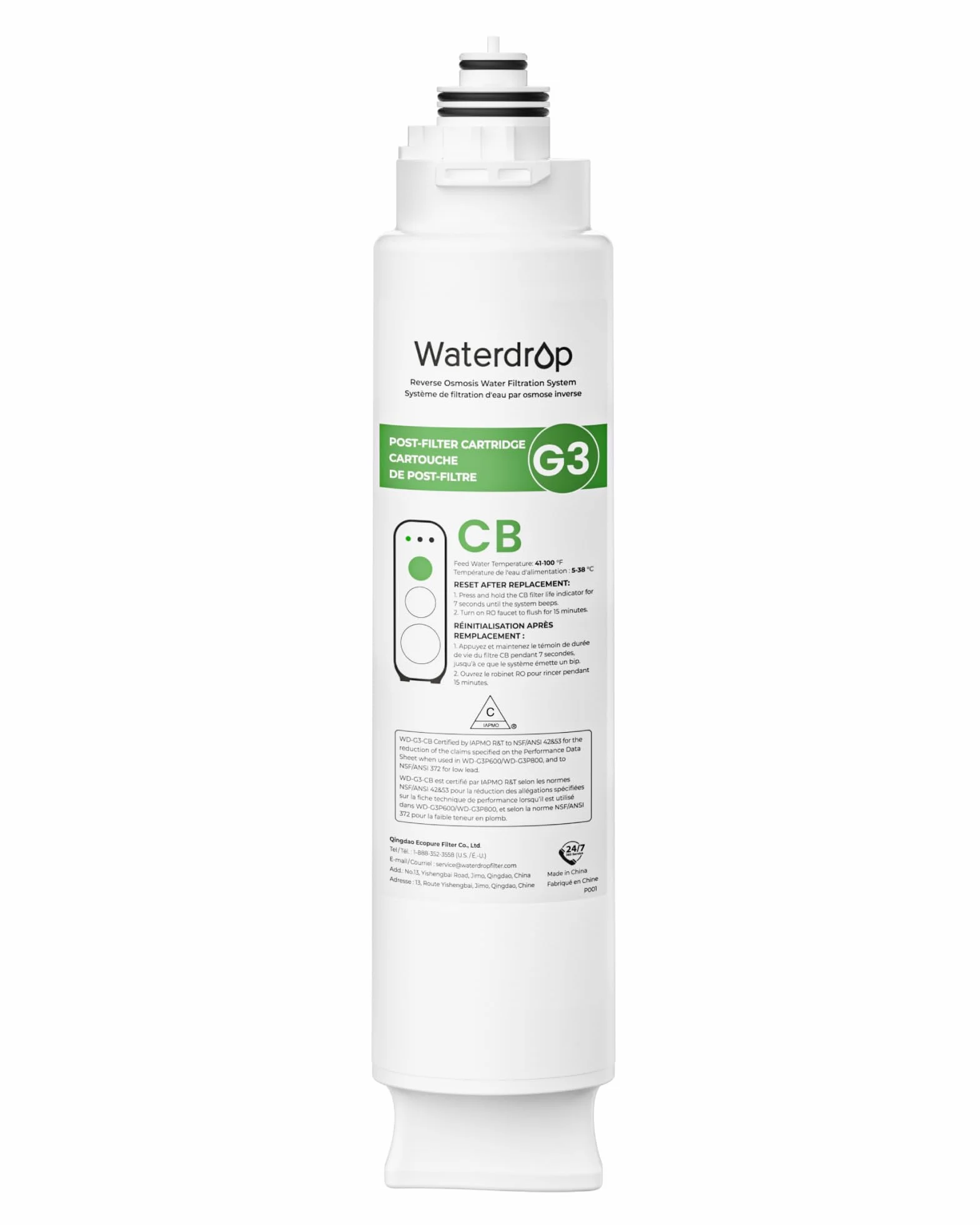 Waterdrop WD-G3-N3CB Filter, 1 Jahr Lebensdauer, Ersatz für WD-G3-W Umkehrosmose-System