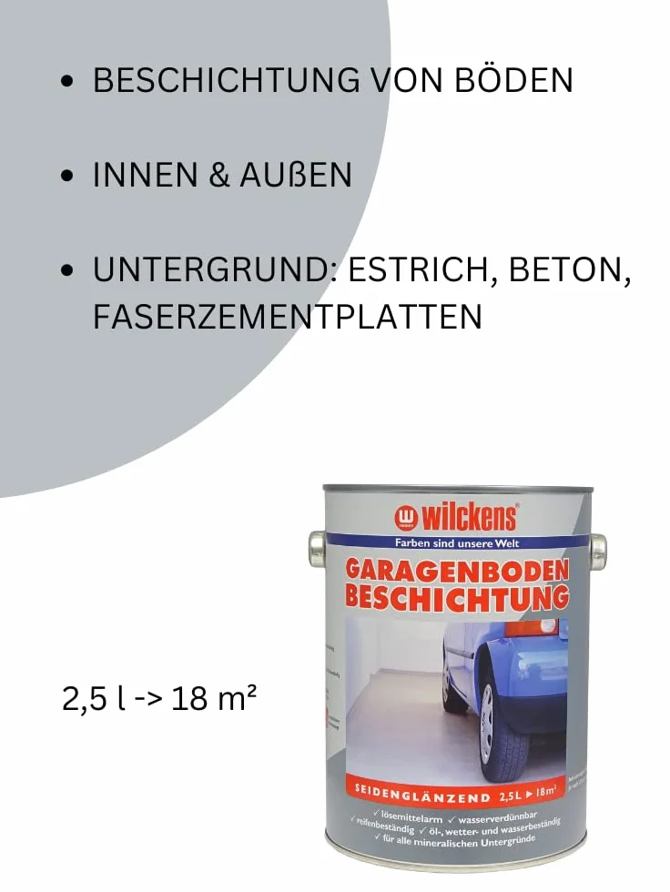 Wilckens Garagenboden-Beschichtung, 2,5 l, RAL 7001 Silbergrau