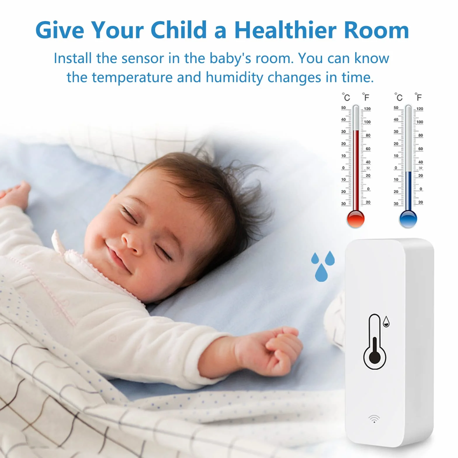 WLAN Smart Thermometer Hygrometer, Digitale Mini Innentemperatur und Feuchtigkeitssensor, Raumtemperaturfeuchtigkeitssensor App Fernbedienung für Gewächshauskeller,Kompatibel Alexa/Google Home. 4Pack