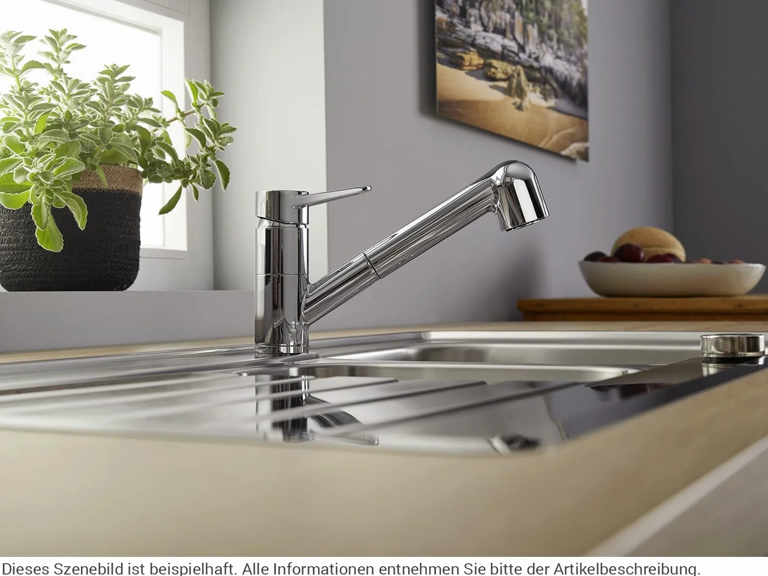 BLANCO WEGA-S II | Küchenarmatur in chrom | Hochdruck | Mit herausziehbarem Schlauch | Rückflussverhinderer | Keramik Kartusche | Gesicherte Wasserqualität & wassersparend | [4,8x25,9x18,5 cm]