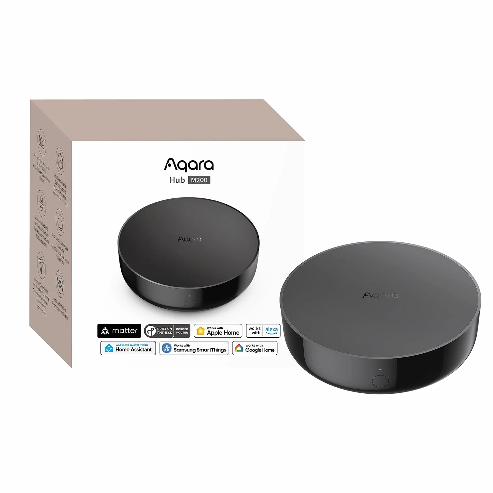 Aqara Smart Hub M200 Matter-Controller Thread-Grenzrouter Zigbee Bluetooth WLAN PoE IR Alexa HomeKit