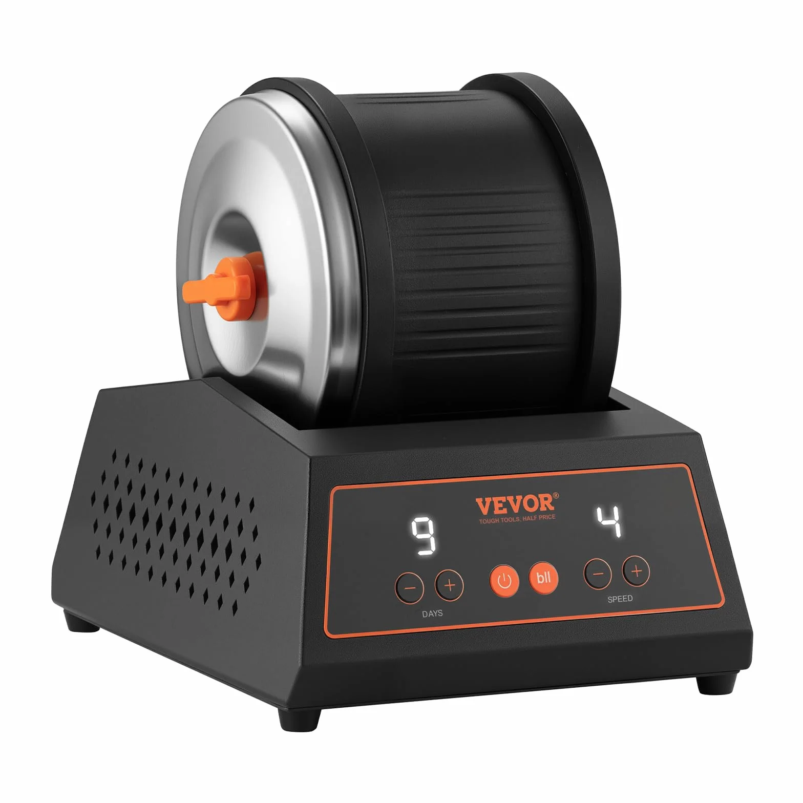VEVOR elektrische Poliermaschine Steinpolierer 1,81 kg belastbar, 4 Drehzahlstufen, Steinpolierset mit 9-Tage-Poliertimer & intuitivem Bedienfeld & Überlastungsschutz & Adapter, Schwarz