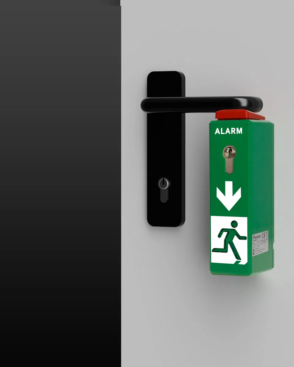 Einhand-Türwächter - mit Voralarm - Komplett-Set mit Einzelschließzylinder