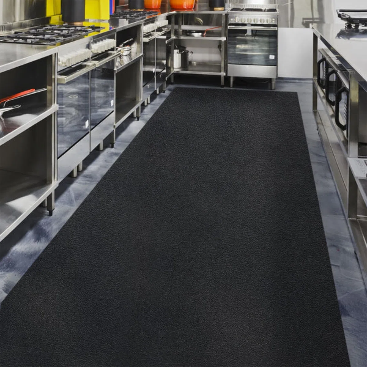 Floordirekt Gummimatte Meterware - Gummiläufer in vielen Strukturen - Antirutschmatte - Bodenbelag (Orange-Peel GW3006, 100x700 cm)
