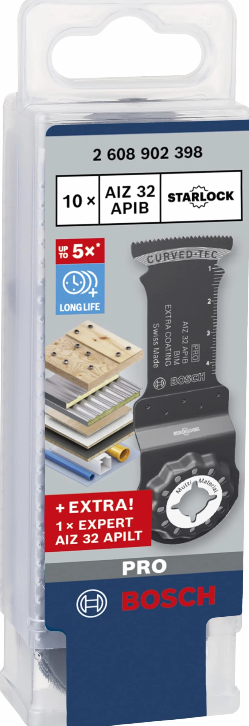 Bosch 11x PRO AIZ 32 APIB Promo-Set (für Holz mit Nägeln, Faserkunststoffe GFK, CFK, Ø mm, Professional Zubehör Multifunktionswerkzeug)