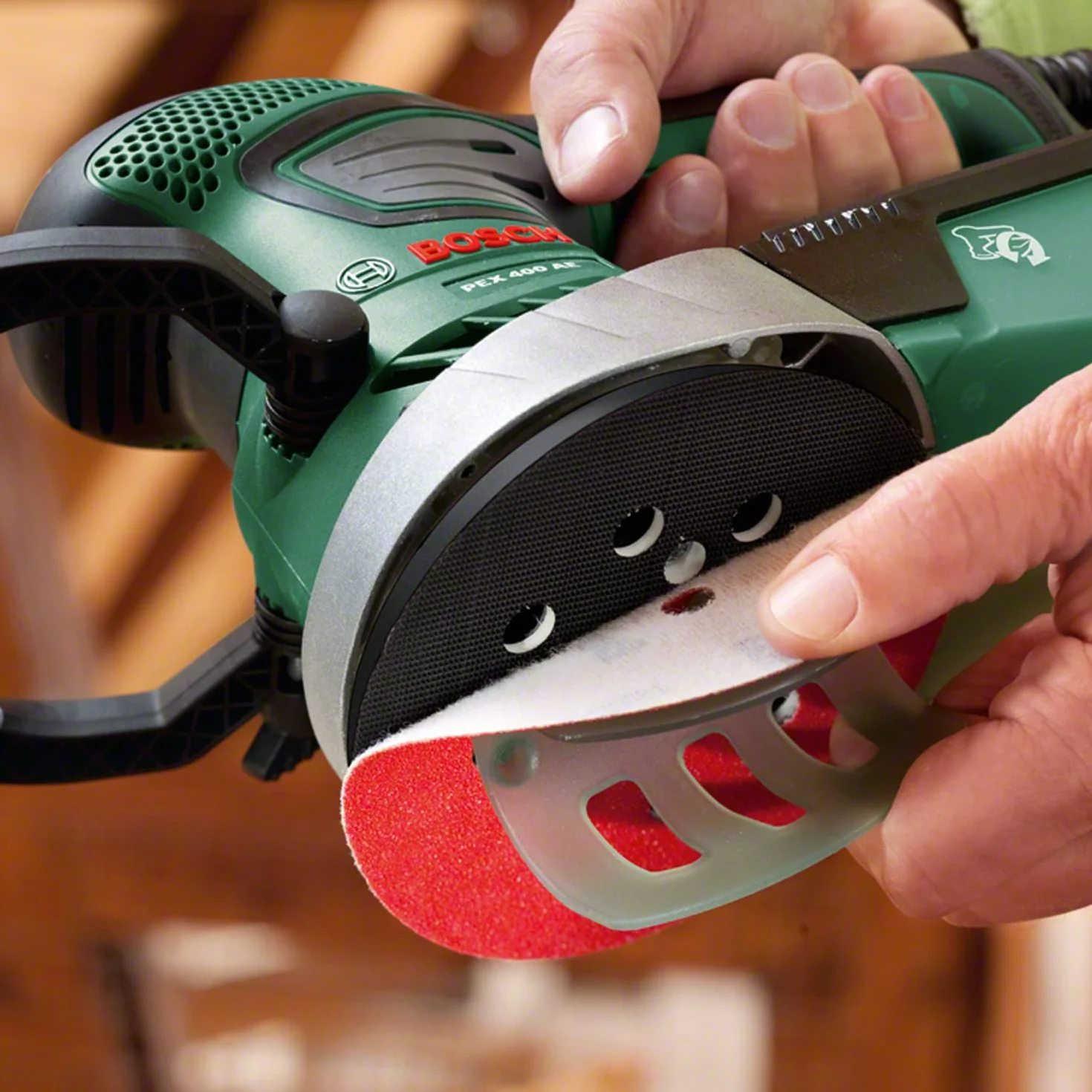 Bosch Exzenterschleifer PEX 400 AE (370 Watt, im Koffer)