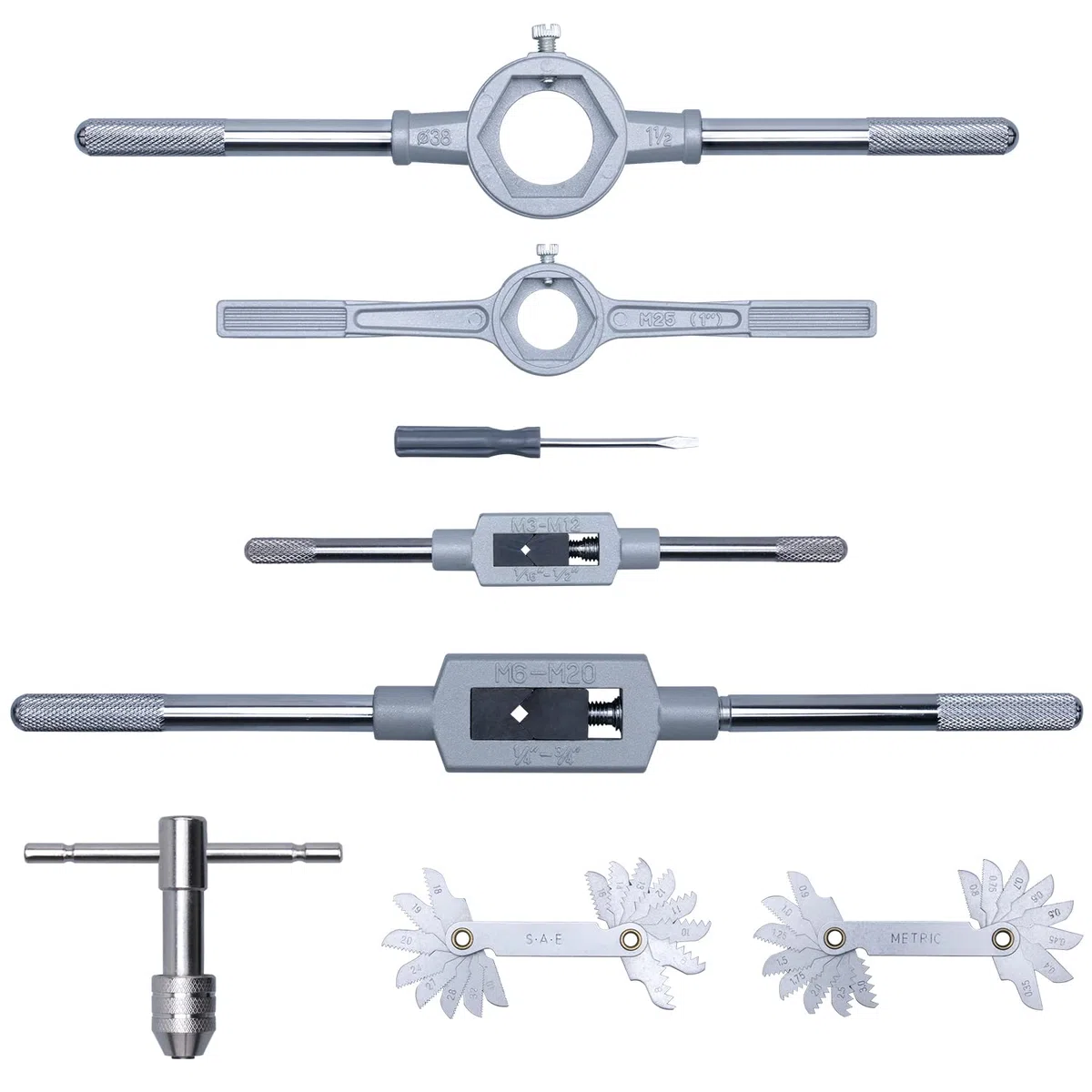 EFFICERE 86-teiliges Master Gewindebohrer und Schneideisen Set mit Premium Titan Beschichtung,SAE Größe bis 5/8 Zoll und metrische Größe bis M16,für grobe, feine Rohrgewinde, Zubehör, Metallkoffer