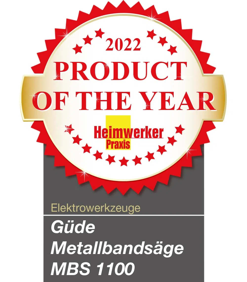 Güde Metallbandsäge MBS 1100 (1100 W, abnehmbarer Arbeitstisch (stationären & mobilen Einsatz), Bandgeschwindigkeit 144 m/min, 2 Sägebänder 1140 mm, LED Licht, Schnittleistung bis 100 mm/ø120 mm)