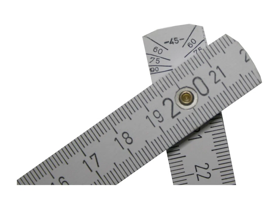 Gliedermaßstab 3 Meter Zollstock Buchenholz Meterstab weiß (0237)