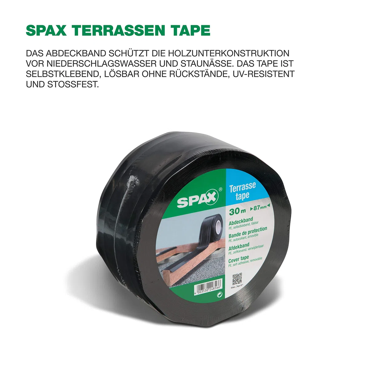 SPAX Terrassenbau-Set, komplettes Montageset – Größe bis ca. 10qm, Terrassenschrauben Edelstahl A2, Abstandshalter, Bit, Stufenbohrer, Fugenlehre, Tape, Pads & Maßband – 5000009100039