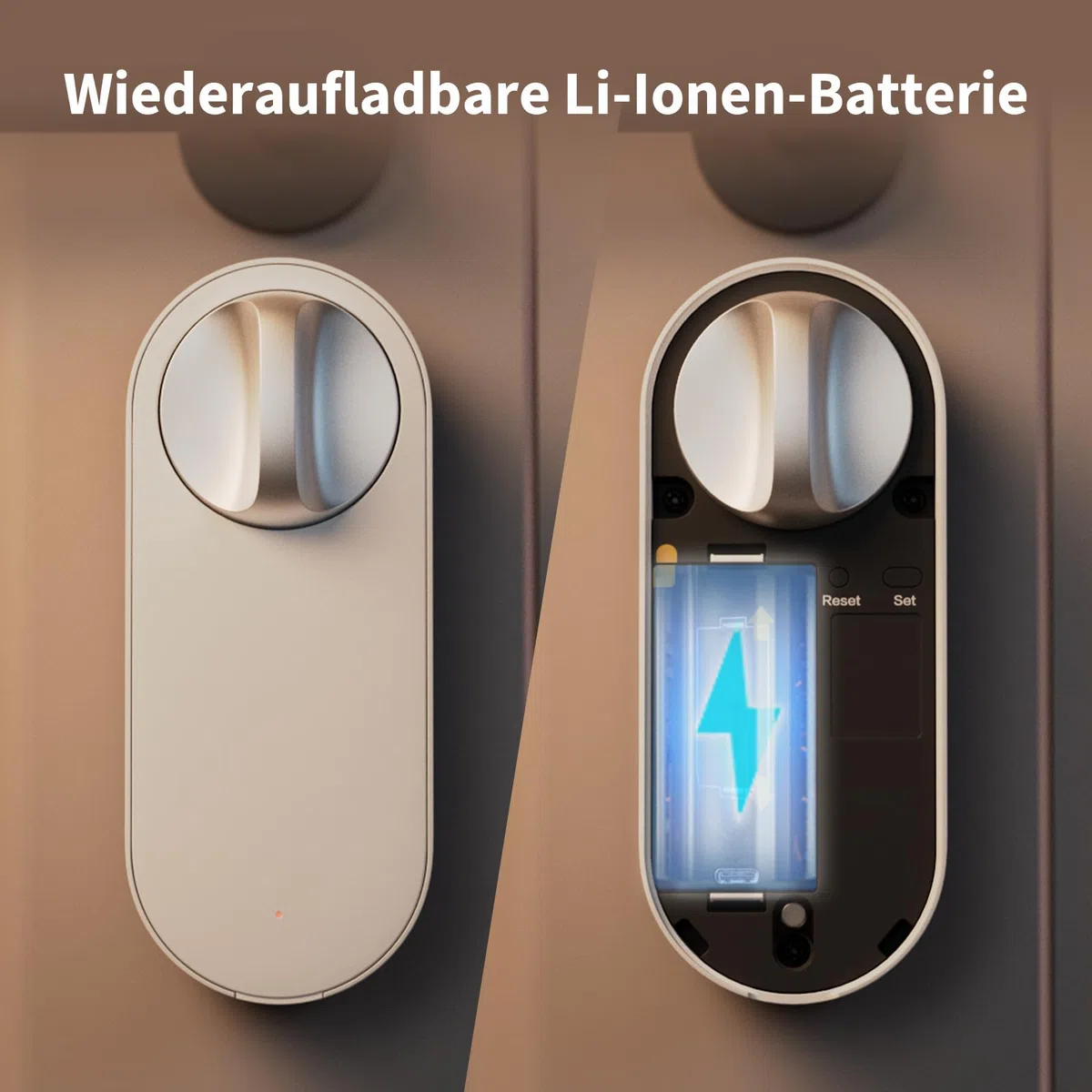 Aqara Smart Lock U200 Lite, Matter over Thread, Smartes Türschloss mit Aufladbarem Akku und Leiser Modus, Elektrisches Türschloss, Unterstützt Apple Home, Home Assistant, Google Home, Alexa, Schwarz