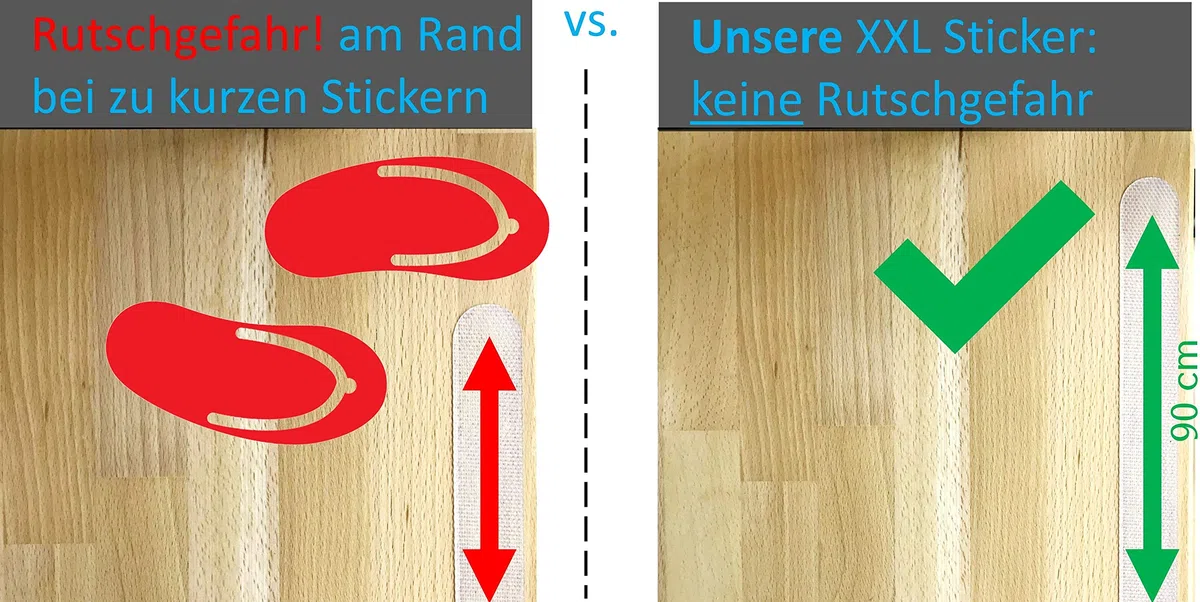 Anti Rutsch Streifen Aufkleber Treppe, transparent, XXL (90x3 cm), Sicherheit durch extra starken Halt, Treppenstufen Antirutsch innen Sticker - 18-Pack