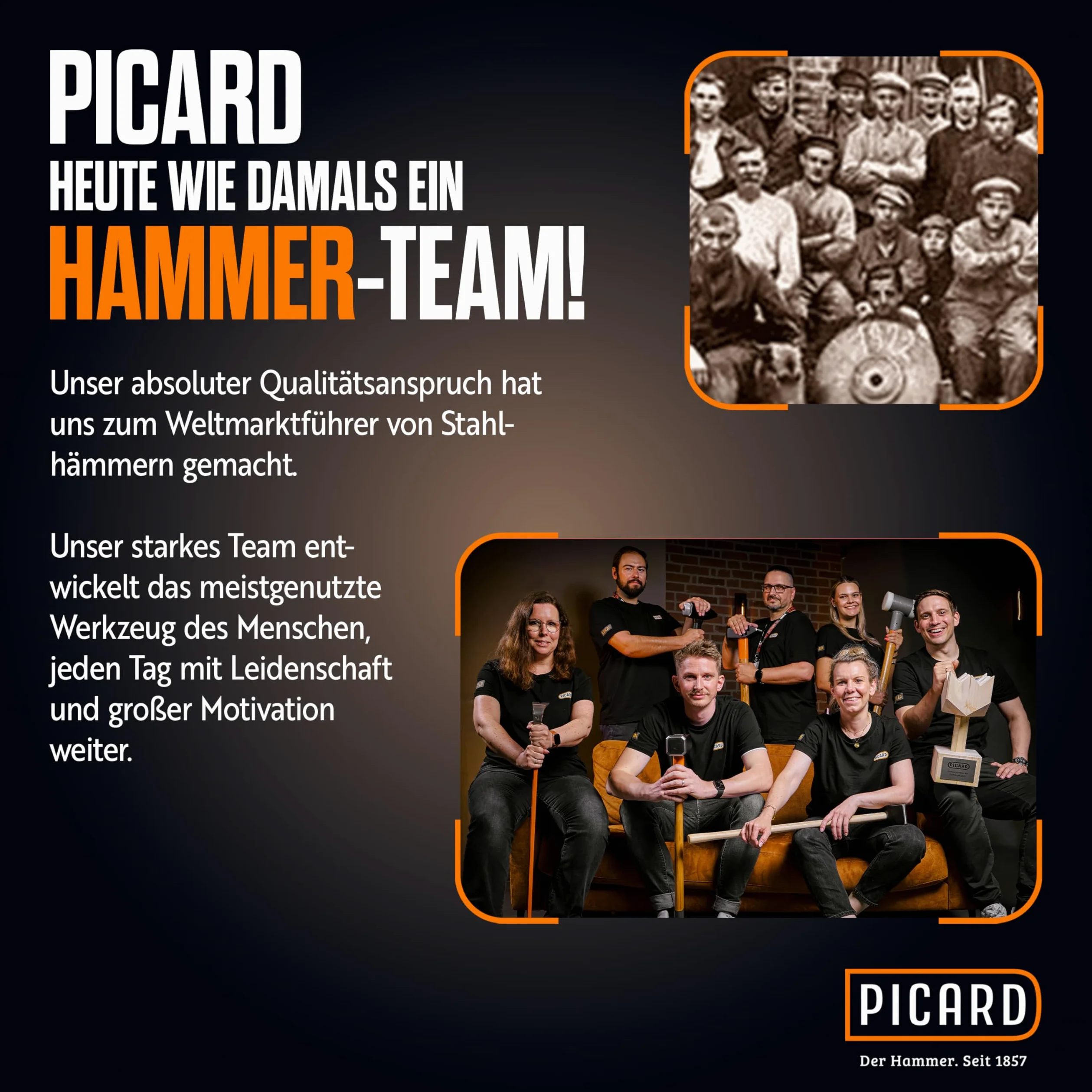PICARD Schweifhammer Nr. 175 ES 500g | Profi-Qualität für Dachdecker-Dachklempner | Robust & Präzise | Ergonomischer Eschenstiel | Hammerschlag-Grau | Spezialstahl | Made in Germany seit 1857