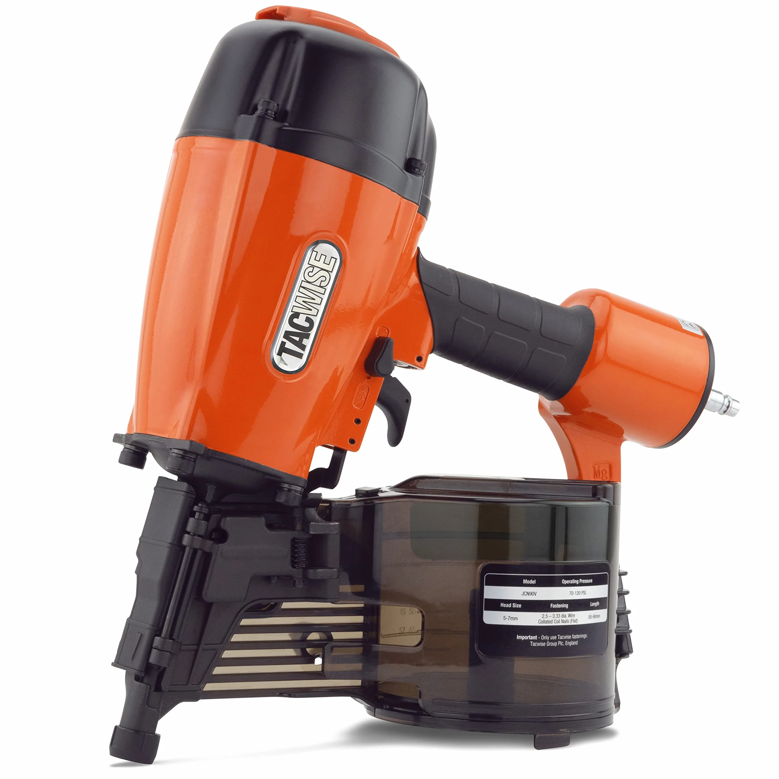 Tacwise JCN90V Druckluft-Coilnagler, 50-90 mm Flache Coilnägel