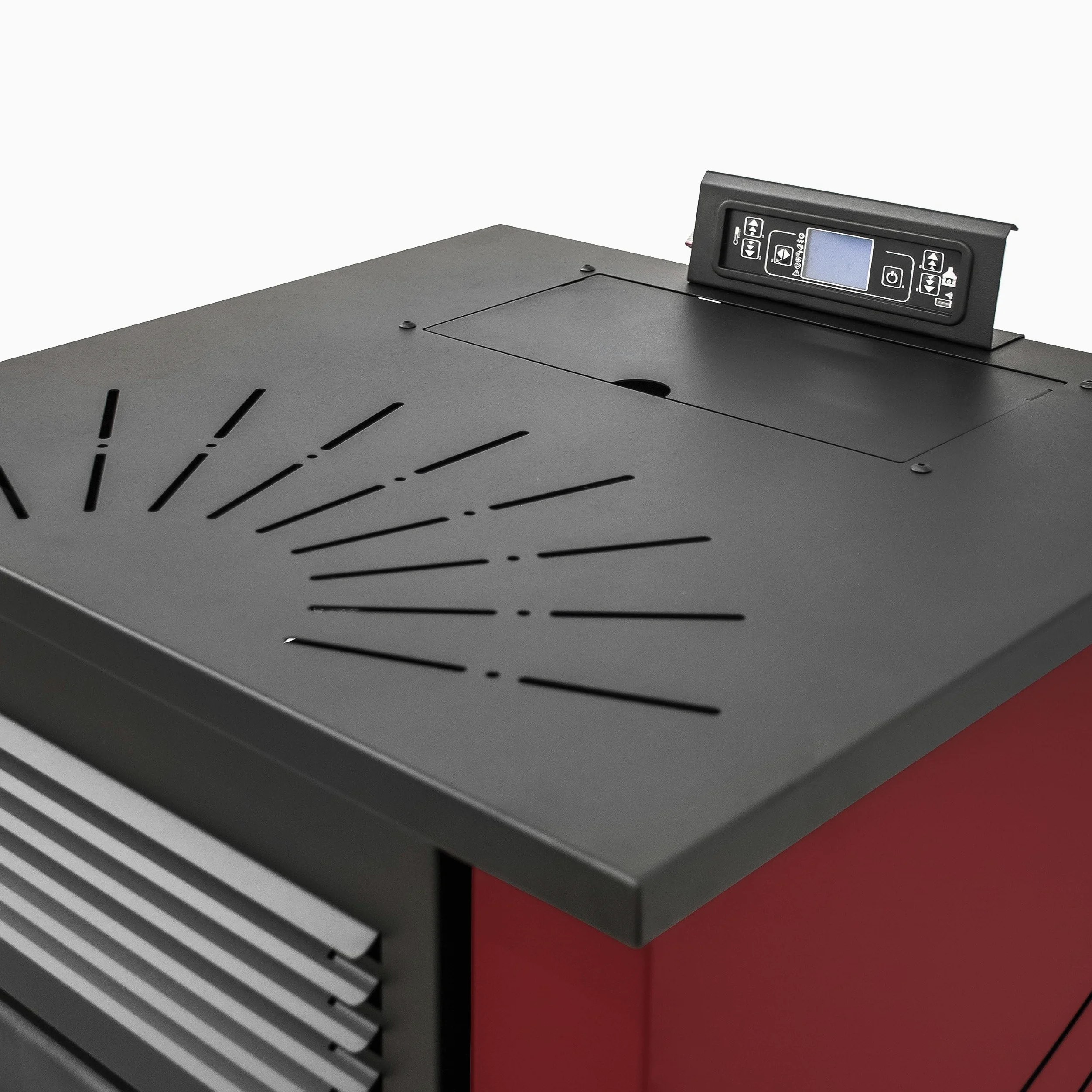 STUFE A PELLET ITALIA Canada 12 KW 5 Sterne | Pelletöfen Effizienz 91% Heizt 120m² Autonomie 15 Std. 5-Sterne-Zertifiziert Programmierbar 5 Kräfte 24 Monate Garantie Rot