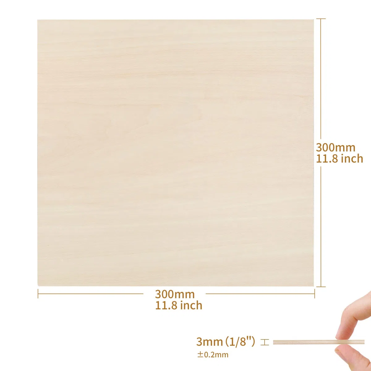 25 Stück 3mm Sperrholz Linde Blatt 300x300x3mm Handwerk Sperrholz für Laserschneiden Lasergravur Holz Brennen Bau Modell, 3mm Bass Holz Blatt 1/8" x11.8 "x 11.8"