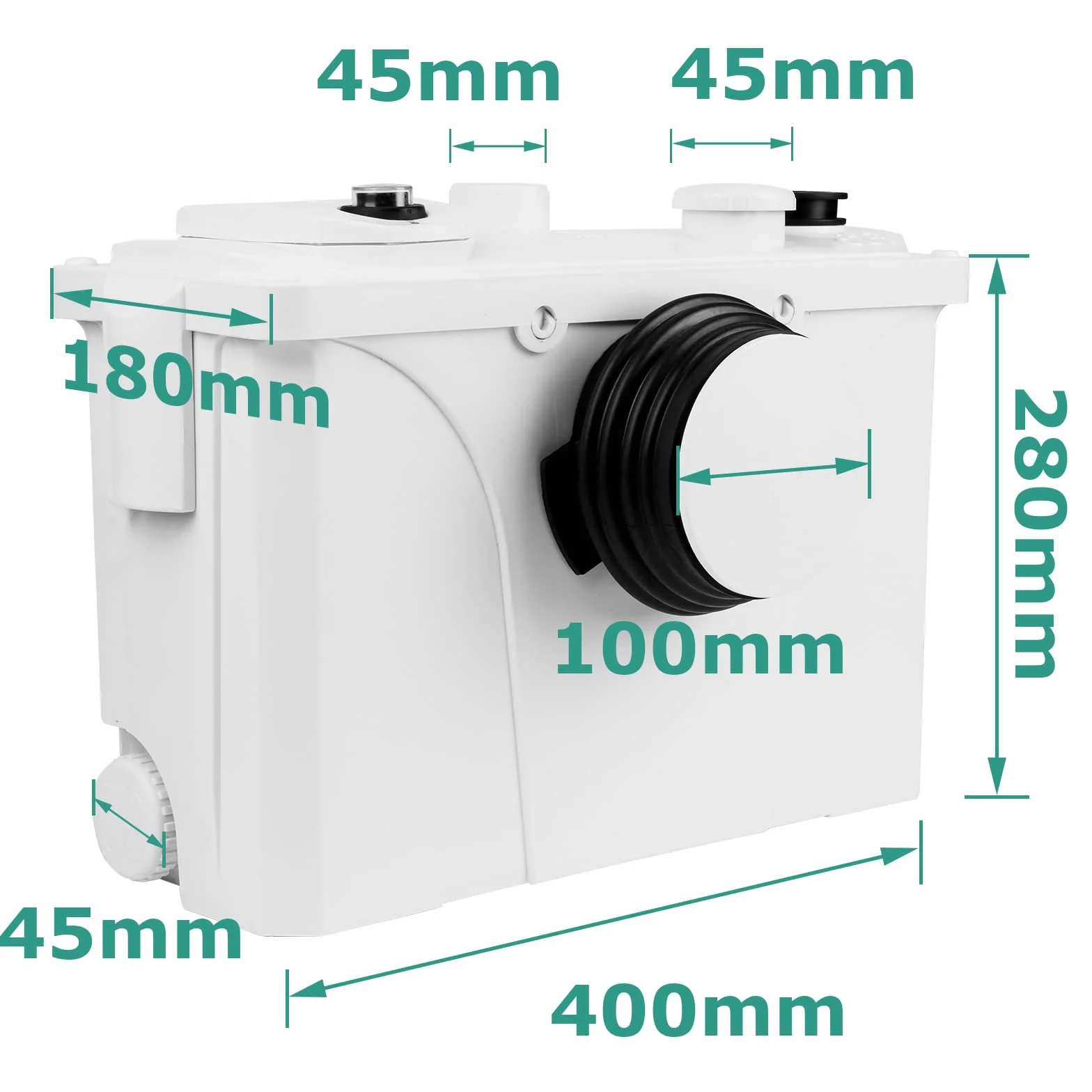 Sonnewelt 700W Hebeanlage, 190 L/min Schmutzwasserpumpen, Fäkalienpumpe mit 4 Einlässe, Haushaltspumpe für Dusche Badewannen Waschbecken Waschmaschine Spülmaschinen