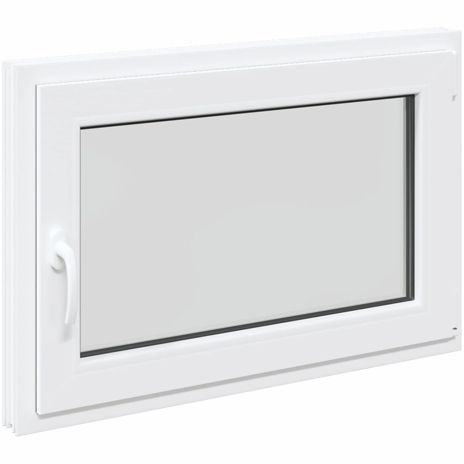 vidaXL Kellerfenster RISOR 90 x 50 cm PVC und Glas Weiß, Moderne und langlebige Wärmedämmung für Fensterdesign, schalldichte PVC-Glas-Elemente