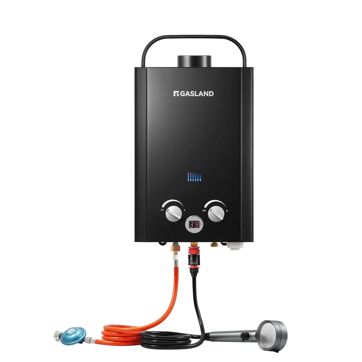 GASLAND BE158B Tankless Gasdurchlauferhitzer, 6L LPG Durchlauferhitzer 50mbar, Instant Gasdusche für Campingdusche Pferdedusche