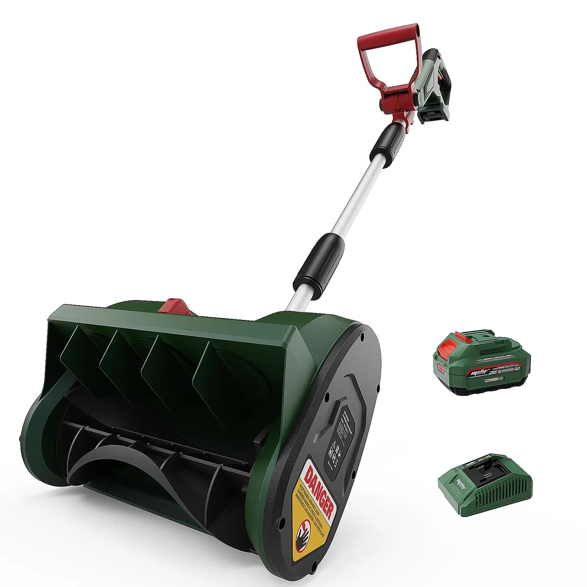 Mellif Akku Schneefräse mit Akku 4.0 Ah, Brushless Schneefräse passt für Makita Akku 18V, Arbeitsbreite 30cm, Räumtiefe 15cm,Wurfweite 6m,bürstenloser Motor(Inkl. 1 Mellif 4.0Ah Batterie & Ladegerät)