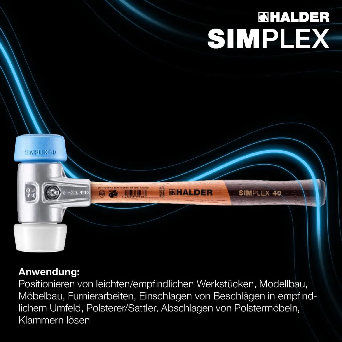 HALDER - Plusbox Schreinerarbeiten, SIMPLEX-Schonhammer, TPE-soft/Superplastik plus Konturenlehre | 3117s004