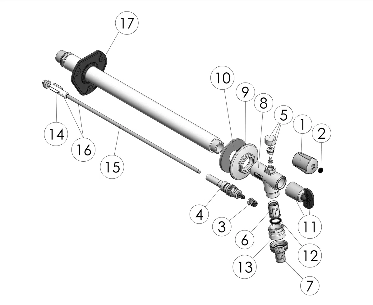 Ritzer Kegel mit Spindel für Kemper Frostsichere Aussenarmatur 574, ab Baujahr 07/2006