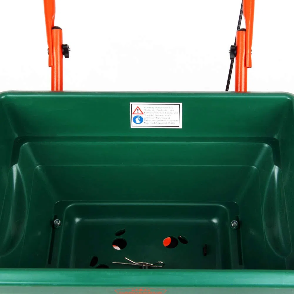 GARDEBRUK® Streuwagen 25L Streumenge einstellbar große Räder Saatgutstreuer Düngerstreuer für Salz Dünger Rasen Split Saatgut