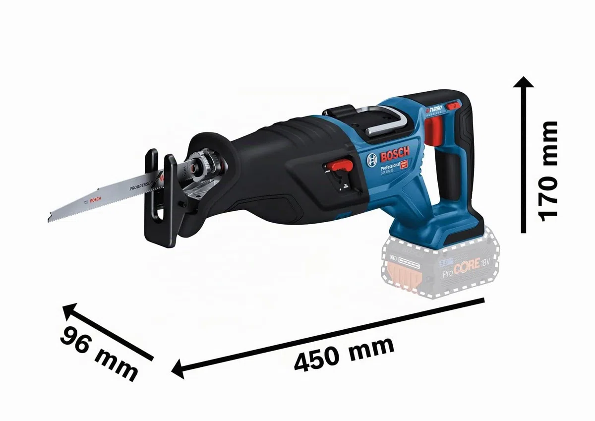 Bosch Professional 18V System BITURBO Akku Säbelsäge GSA 18V-28 (inkl. L-BOXX, ohne Akku/Ladegerät)