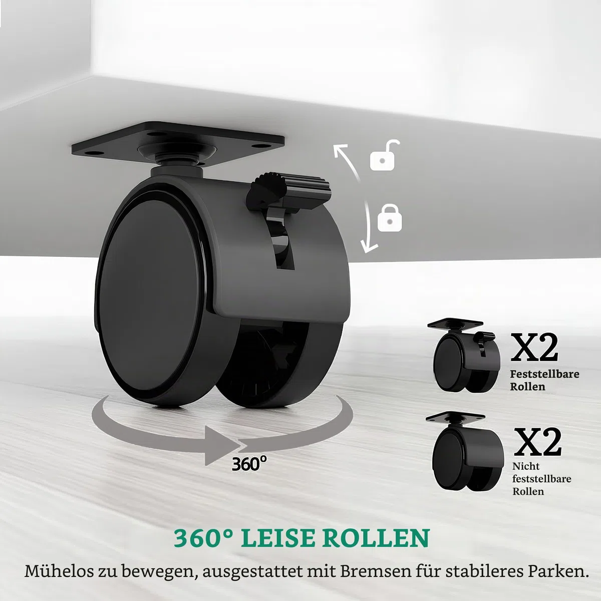 YITAHOME Rollcontainer mit 2 Schubladen, Aktenschrank mit verstellbarem Regal und Ablagefächern, Multifunktionaler Büroschrank Beistelltisch für Wohnzimmer, Schlafzimmer, Büro, Weiß