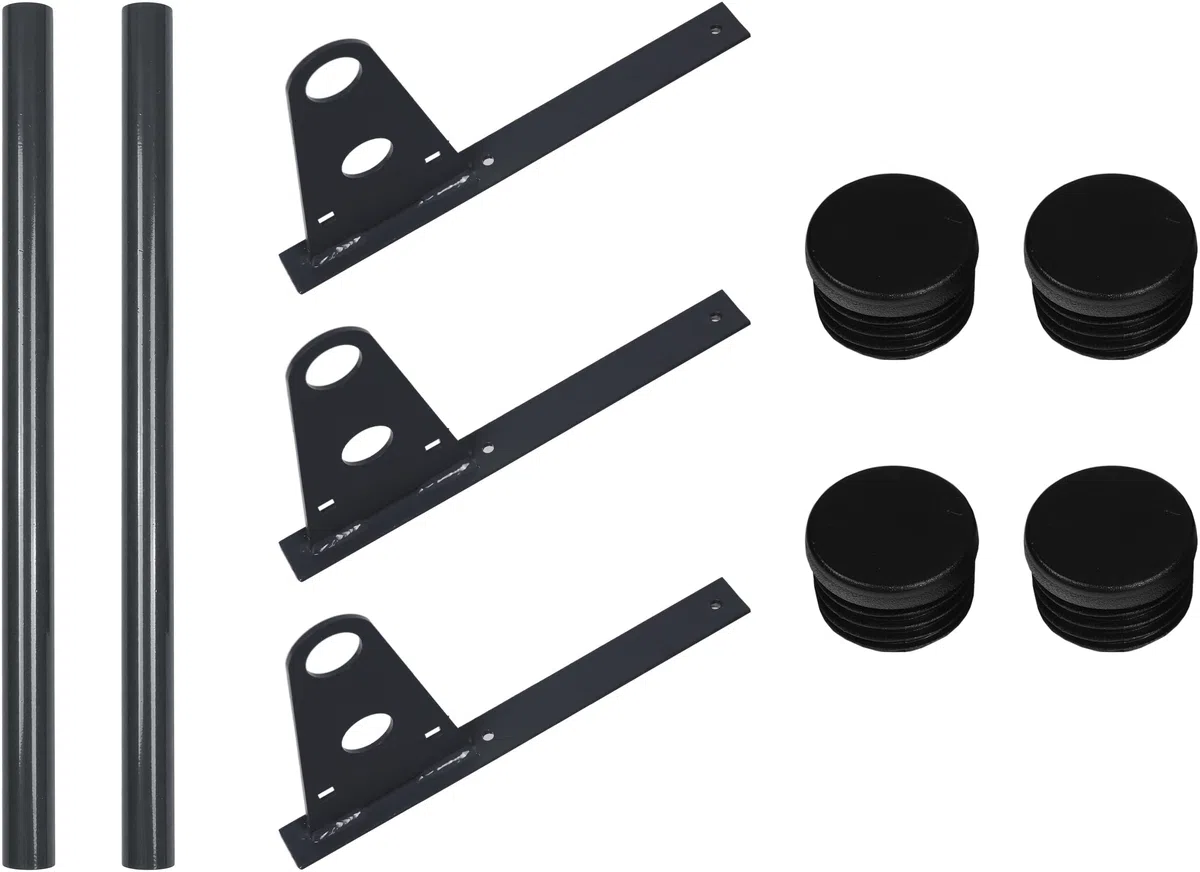 Komplettes SCHNEEFANGROHR Set 1,5 m, für Plattdach, 6 Farben, 1, 2 oder 3 Rohre! (2 Rohre / 3 Halterungen, RAL 7016 Anthrazit)