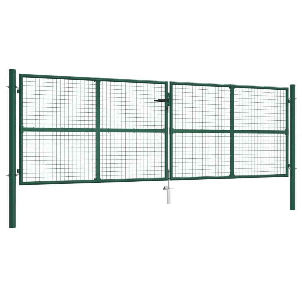 Mesh Gartentor Doppelflügeltor Doppeltor Gartentür Zauntor Hoftor Zauntür Gartenpforte Einfahrtstor Tor Stahl,390 x 125 cm