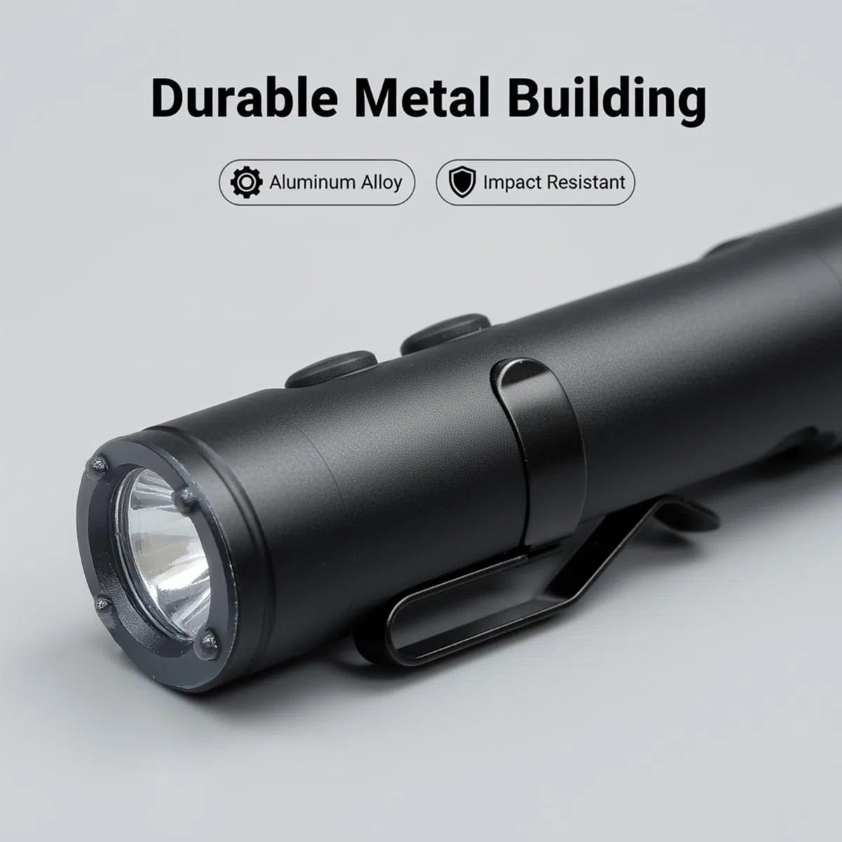 Wiederaufladbare EDC-Taschenlampe, 500 Lumen, Mini-Schlüsselanhänger, Taschenlampe mit Feuerstarter und Fensterbrecher, magnetischer Basis, Hutclip für Camping, Reisen, Notfall (schwarz)