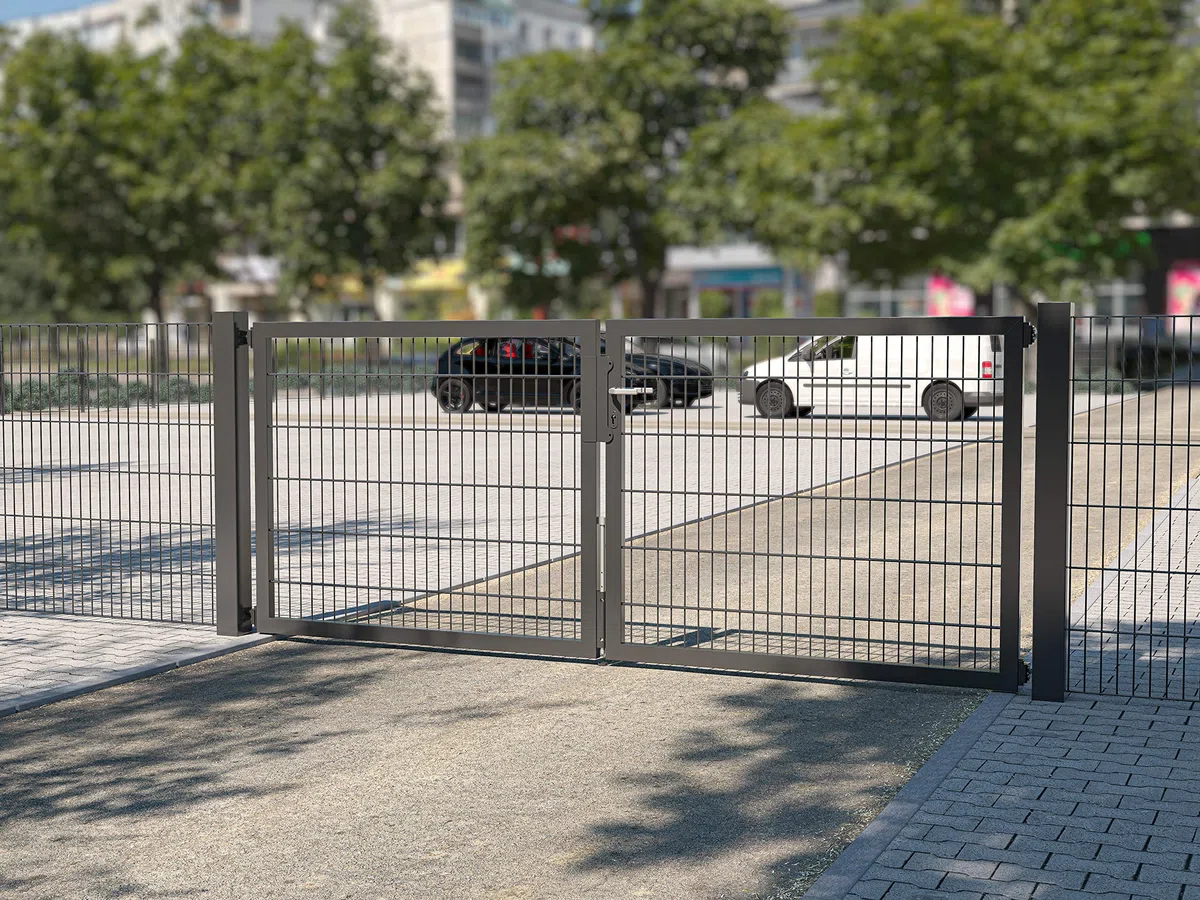 Alberts 663230 Doppeltor Flexo Plus mit Zubehör | verschiedene Breiten und Höhen | Pfostenstärke 80 x 80 mm | anthrazit | Breite 200 cm | Höhe 80 cm