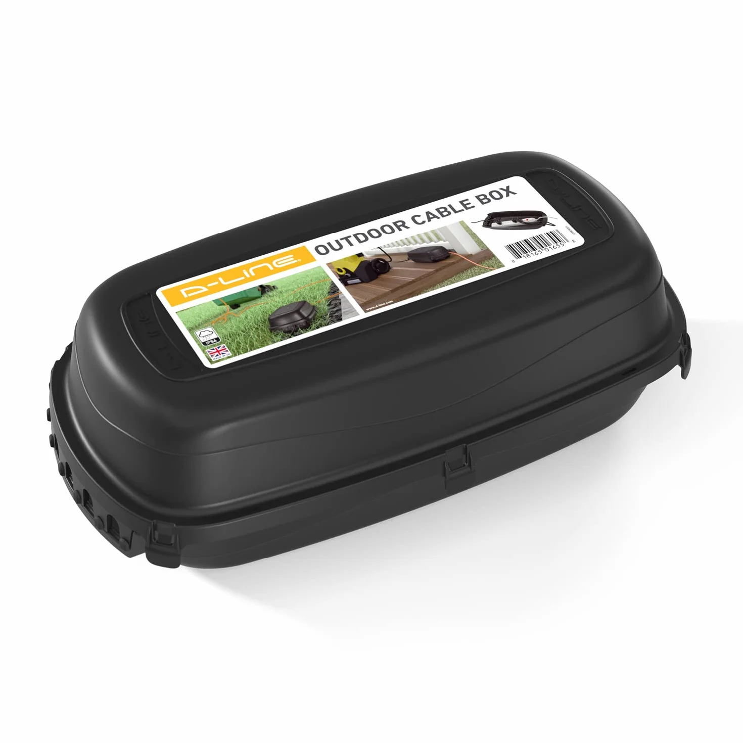 D-Line, Wetterfeste Elektrobox, IP54-Schutz - Innenmaße = 290mm (Länge) x 125mm (Breite) x 110mm (Höhe) - Schwarz