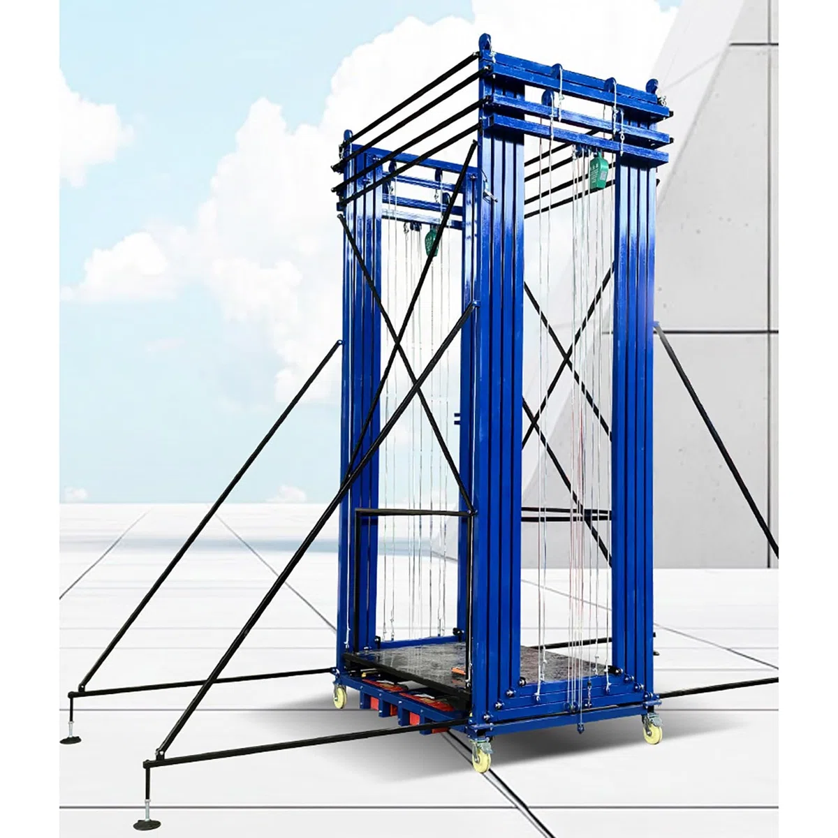 Robuster elektrischer Hubwagen – Mehrzweck-Gerüstbau-Arbeitskletterplattform für Innen- und Außenbereich, maximale Höhe 60 cm