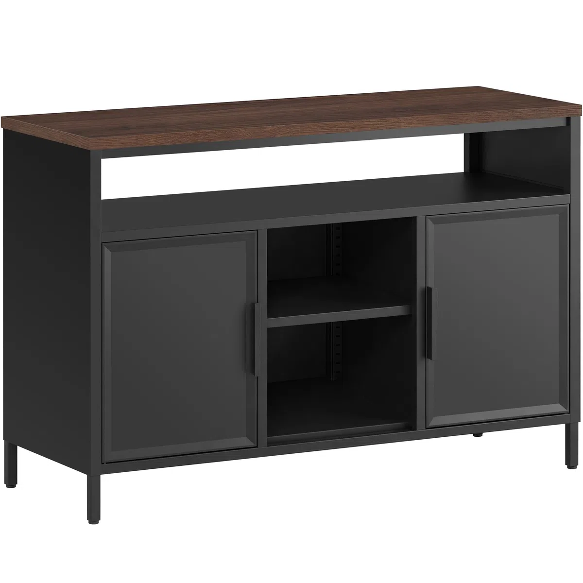 YITAHOME Aufbewahrungsschrank, Metallschrank, Sideboard, Schrank mit Doppeltür, Magnetverschluss, verstellbare Einlegeböden, Stahlgestell