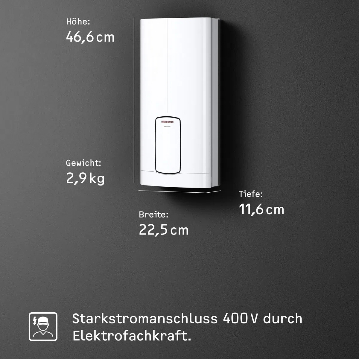 STIEBEL ELTRON Neueste Generation Elektronischer Durchlauferhitzer HDB-E 18/21/24 Trend, energiesparend dank 2i-Technologie, Wunschtemperatur einstellbar, 204209