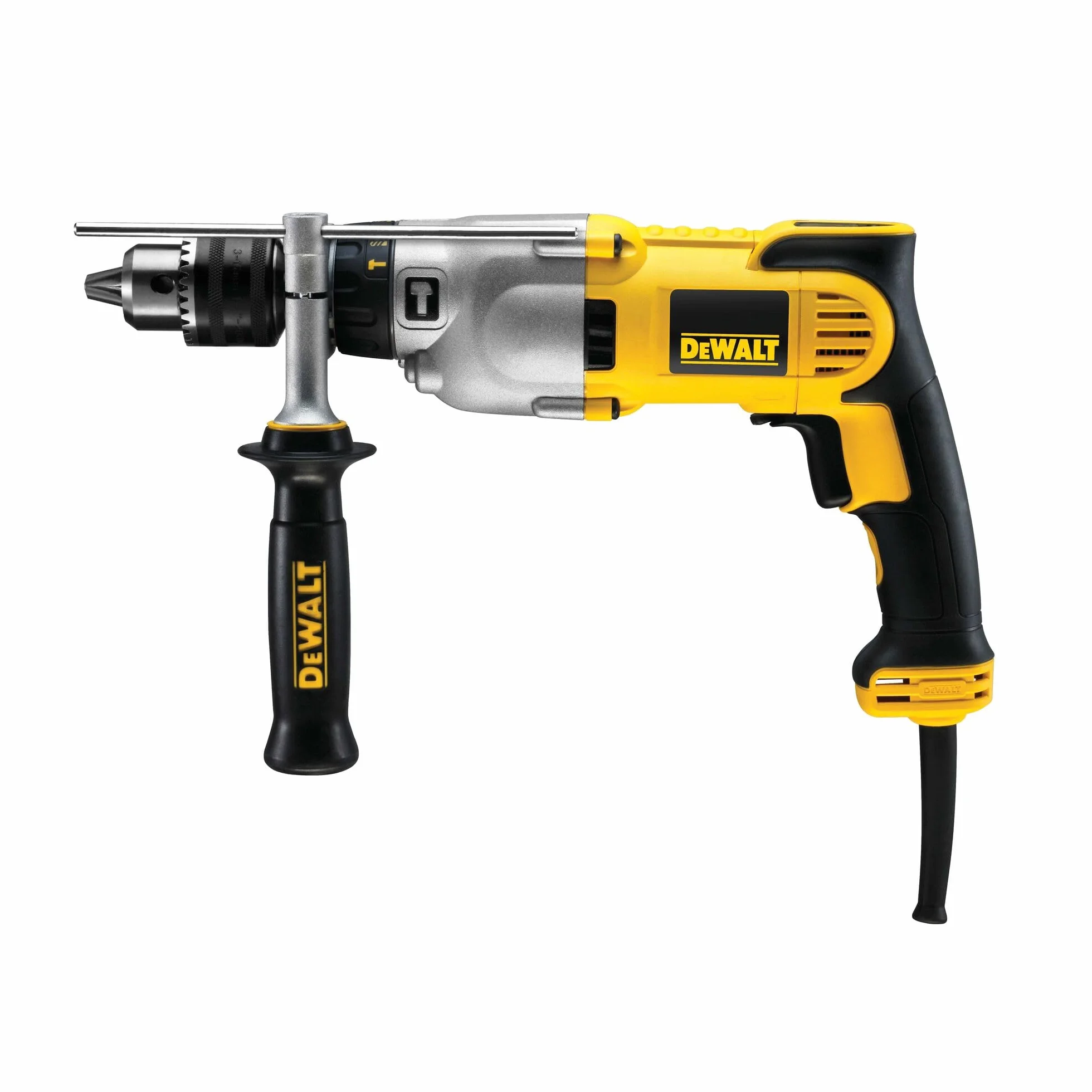 DEWALT 2-Gang-Diamant-Bohrmaschine D21570K (1.300 Watt, für Bohr- und Schlagbohrarbeiten in Beton, Holz, Metall sowie Trockenkernbohrungen, max. Bohr-ø Bohrkronen: 127 mm)
