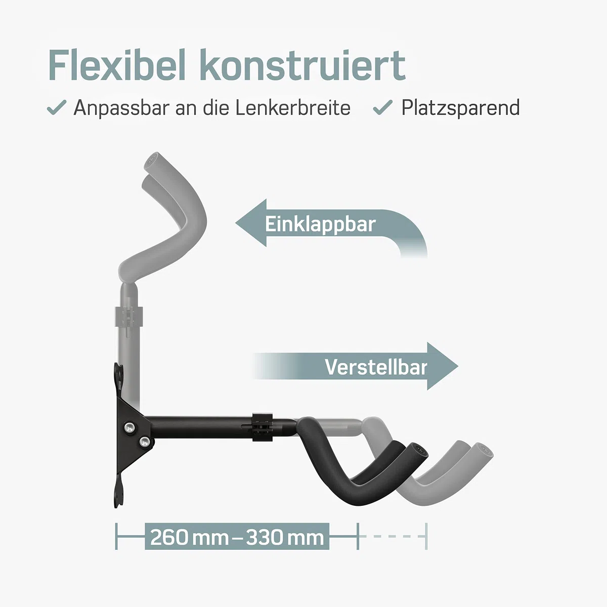 Borgen Fahrrad Wandhalterung klappbar - Fahrradhalterung Wand bis 20kg Tragfähigkeit - Winkel und Wandabstand einstellbar - extra softe Polsterung - Fahrradaufhängung Wand für MTB, Rennrad, E Bike