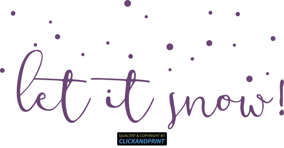 Aufkleber » Let it snow, 230x104,6cm, Violett • Wandtattoo / Wandaufkleber / Wandsticker / Wanddeko / Vinyl