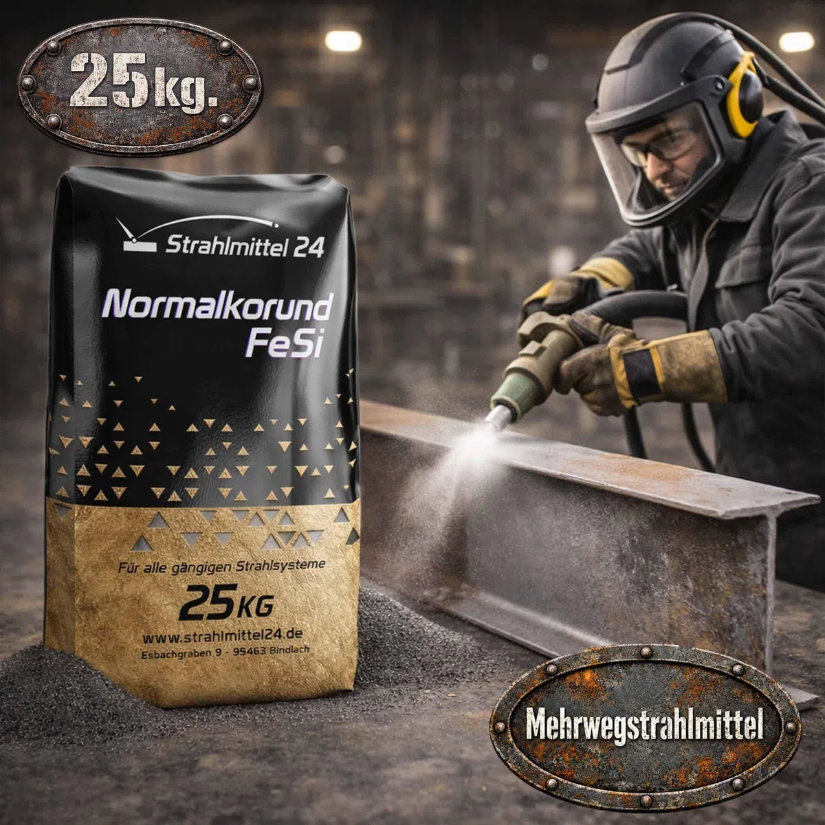 Samore 25 KG Normalkorund FeSi 0,12-0,25 mm Strahlmittel