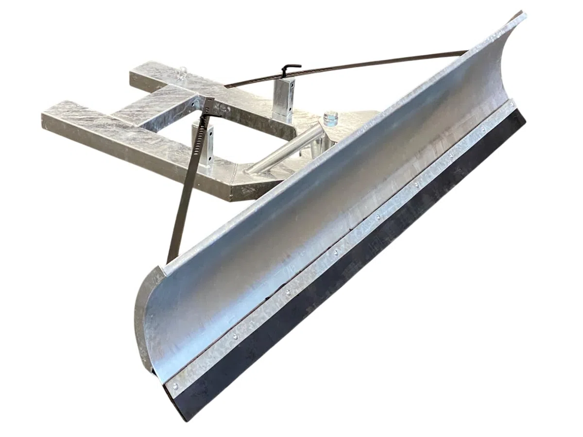 SRM Design Schneeschild Schneeschieber Räumschild für das Beseitigen von Schnee Universal für Gabelstapler und Frontlader Vollverzinkt schwenkbar 200 x 40 cm