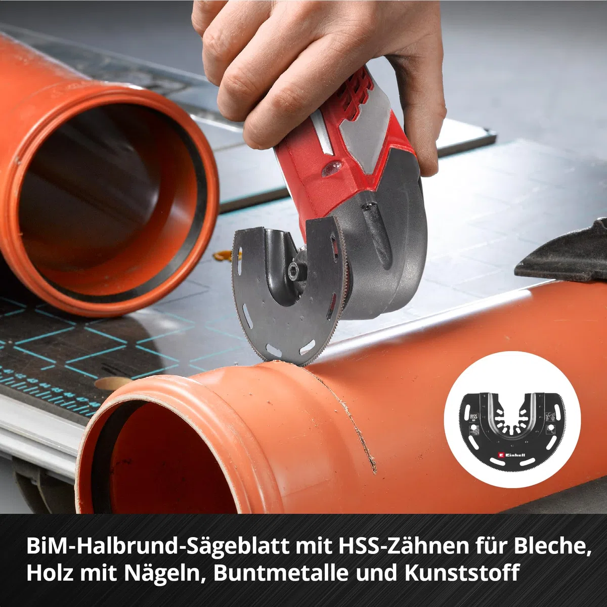 Original Einhell XXL-CASE 70-tlg. Multitool-Set (BiM/CrV-Tauchsägeblätter, HCS/HM/BiM-Halbrund-Sägeblätter, HM-Delta-Raspel, Delta-Trägerplatte, Schleifpapier, Dremel-Adapter)