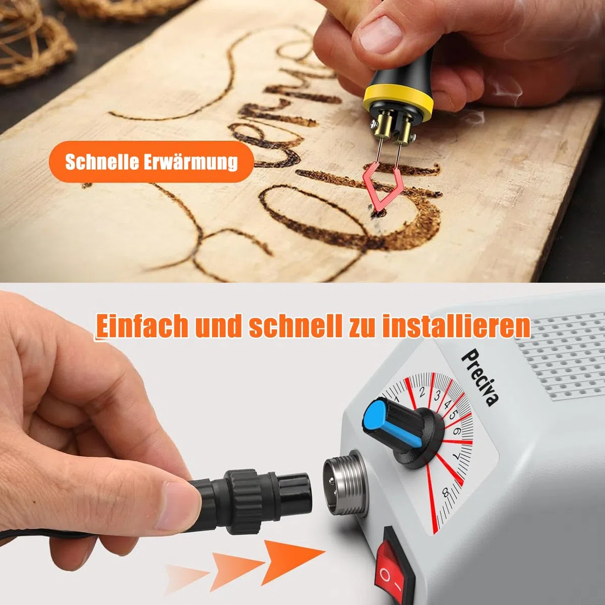 Brandmalstation,Brandmalerei Set Bastelset Lötstation Lötkolben Set einstellbare Temperatur 200℃ - 800 ℃ Brennkolben 25W mit 30tlg Lötspitzen, Holzbrennstation, Brandmalkolben für Holz, Le