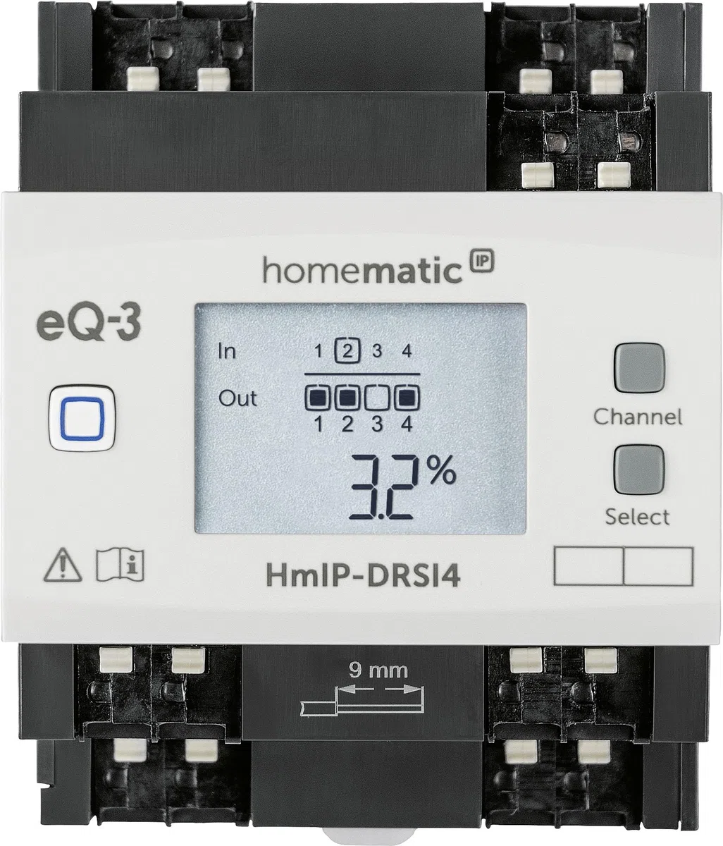Homematic IP Smart Home Funk-Schaltaktor für Hutschienenmontage HmIP-DRSI4, 4-fach