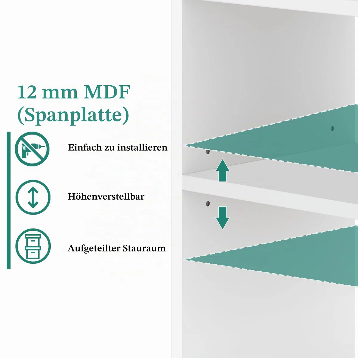YITAHOME Rollcontainer mit 2 Schubladen, Aktenschrank mit verstellbarem Regal und Ablagefächern, Multifunktionaler Büroschrank Beistelltisch für Wohnzimmer, Schlafzimmer, Büro, Weiß