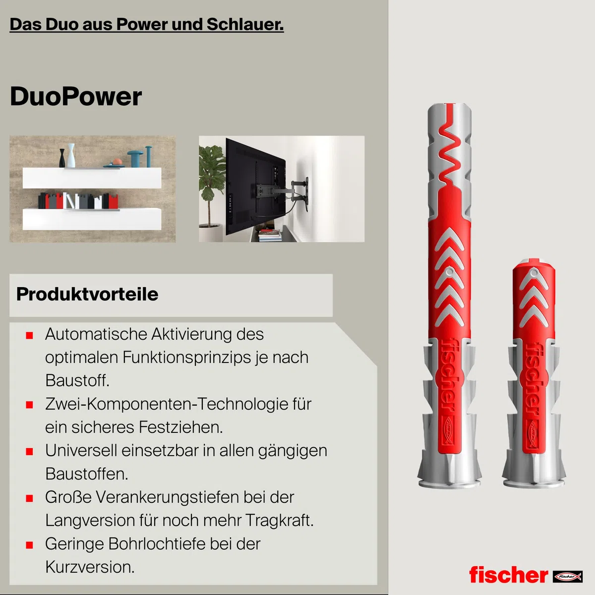 fischer DuoPower 6 x 30, praktischer Eimer mit 3.200 Universaldübeln, leistungsstarker 2-Komponenten-Dübel, Kunststoffdübel zur Befestigung in Beton, Ziegeln, Stein, Gipskarton uvm.