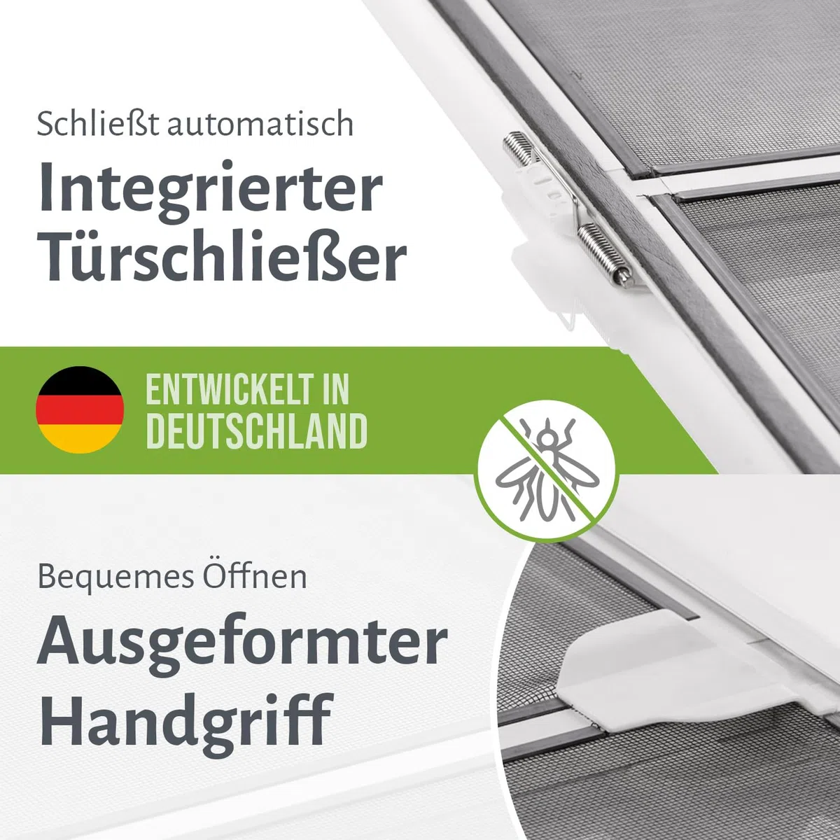 empasa Insektenschutz Fliegengitter Tür mit Alurahmen START individuell zuschneidbar, als Selbstbausatz, Farbe: weiß, Größe: 100 x 210 cm